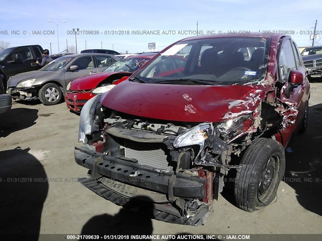 3N1CE2CP2EL404448 - 2014 NISSAN VERSA NOTE S/S PLUS/SV/SL RED photo 6