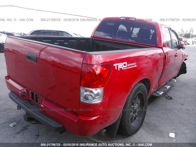 5TFRV54129X073500 - 2009 TOYOTA TUNDRA DOUBLE CAB/DOUBLE CAB SR5 RED photo 4