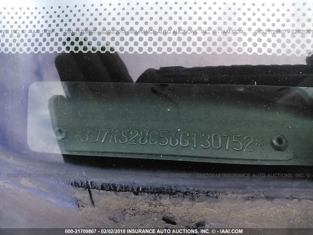 3D7KS28C56G130752 - 2006 DODGE RAM 2500 ST/SLT/LARAMIE შავი ფოტო 9