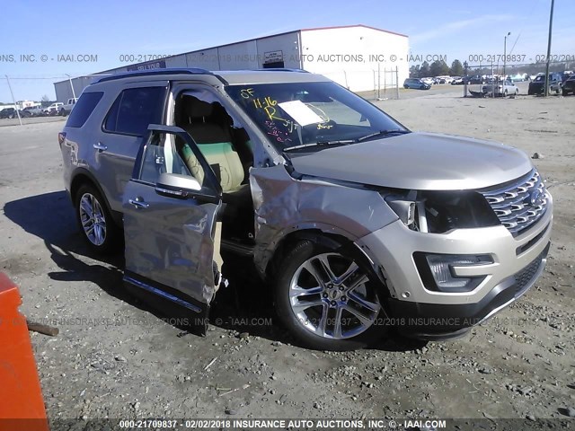 1FM5K7F82HGB03683 - 2017 FORD EXPLORER LIMITED BROWN photo 1