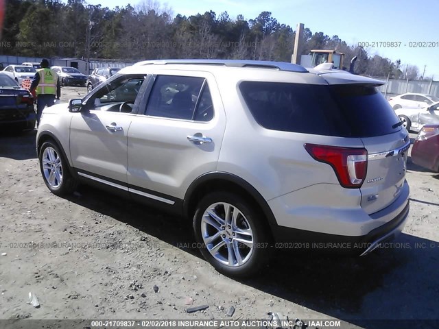 1FM5K7F82HGB03683 - 2017 FORD EXPLORER LIMITED 棕色 照片 3