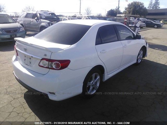 2T1BU4EE6DC963571 - 2013 TOYOTA COROLLA S/LE WHITE photo 4