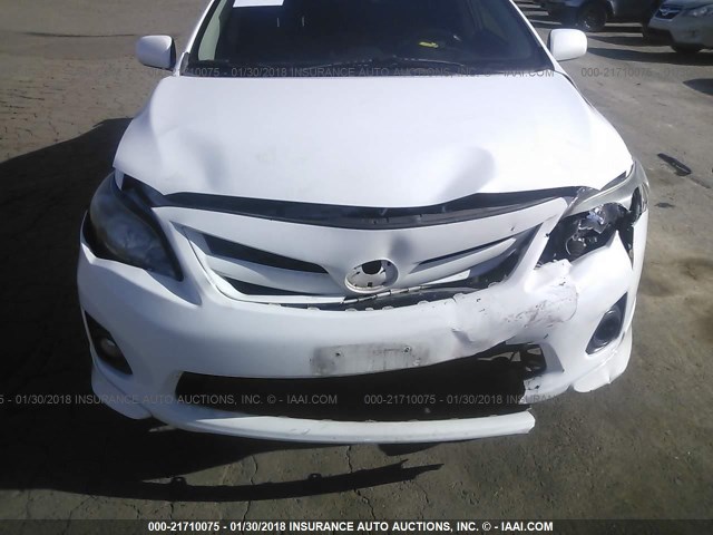 2T1BU4EE6DC963571 - 2013 TOYOTA COROLLA S/LE WHITE photo 6