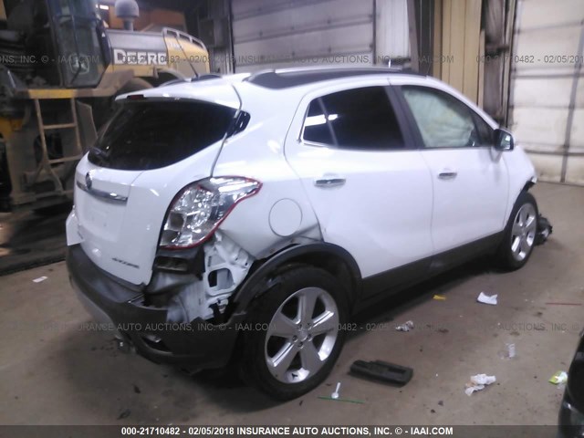 KL4CJASB1GB629614 - 2016 BUICK ENCORE WHITE photo 4