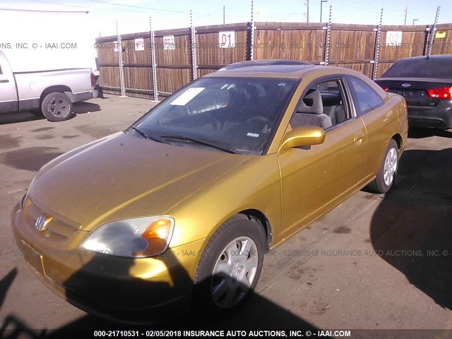 1HGEM22941L074749 - 2001 HONDA CIVIC SI/EX GOLD photo 2