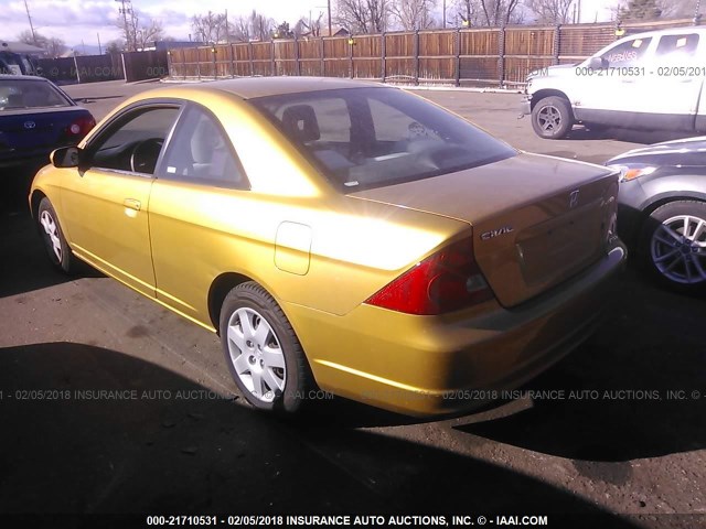 1HGEM22941L074749 - 2001 HONDA CIVIC SI/EX GOLD photo 3