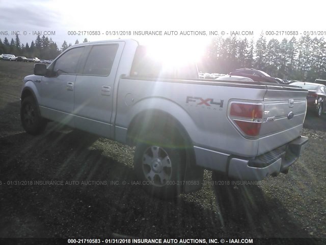 1FTFW1EV7AFB57560 - 2010 FORD F150 SUPERCREW SILVER photo 3