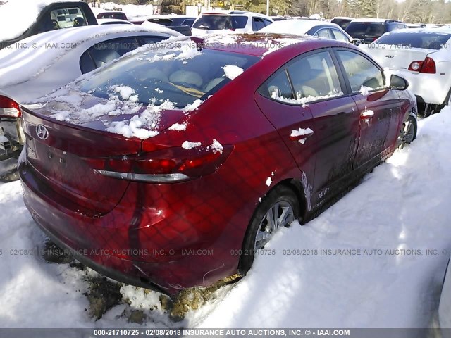 KMHD84LF7HU142802 - 2017 HYUNDAI ELANTRA SE/VALUE/LIMITED RED photo 4