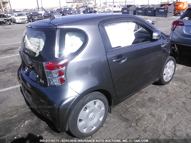 JTNJJXB03CJ015416 - 2012 TOYOTA SCION IQ GRAY photo 4