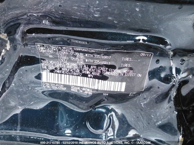 JTMRFREV2JJ186912 - 2018 TOYOTA RAV4 ADVENTURE/XLE 黑色 照片 9