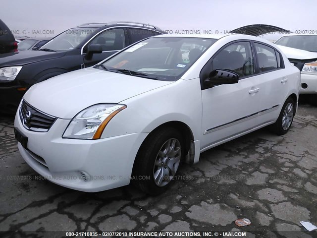 3N1AB6AP9CL706195 - 2012 NISSAN SENTRA 2.0/2.0S/SR/2.0SL WHITE photo 2