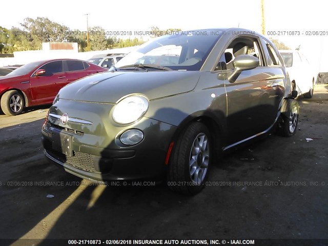 3C3CFFAR4FT550524 - 2015 FIAT 500 POP GREEN photo 2