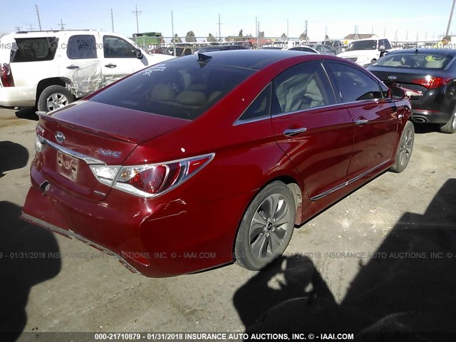 KMHEC4A4XEA116325 - 2014 HYUNDAI SONATA HYBRID RED photo 4