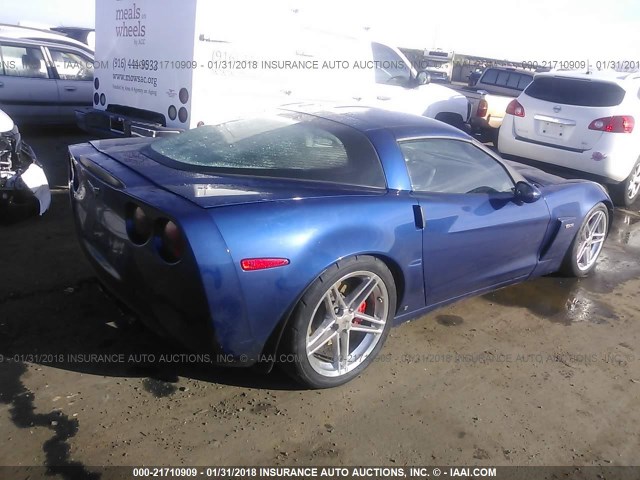 1G1YY26E465130247 - 2006 CHEVROLET CORVETTE Z06 BLUE photo 4