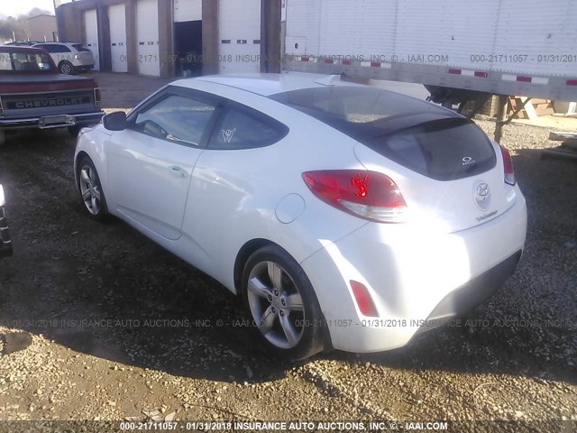 KMHTC6AD5EU207794 - 2014 HYUNDAI VELOSTER WHITE photo 3