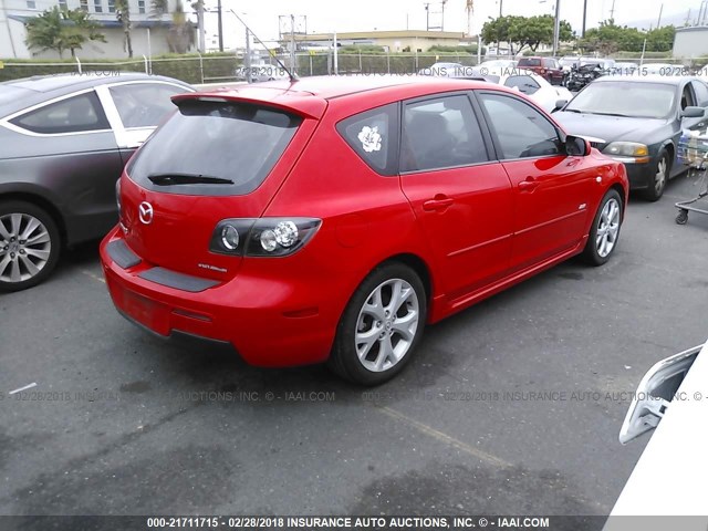 JM1BK343071637189 - 2007 MAZDA 3 HATCHBACK RED photo 4