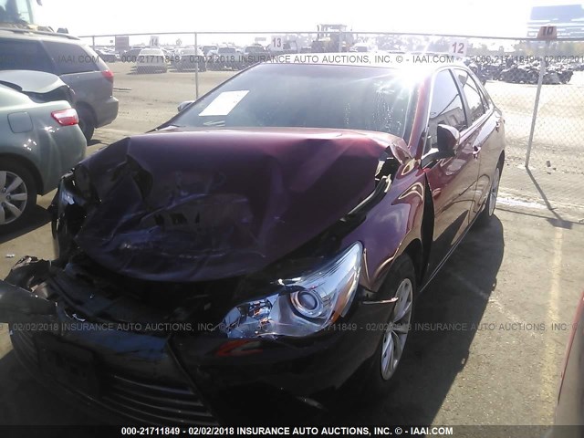 4T1BF1FK3GU557523 - 2016 TOYOTA CAMRY LE/XLE/SE/XSE RED photo 2