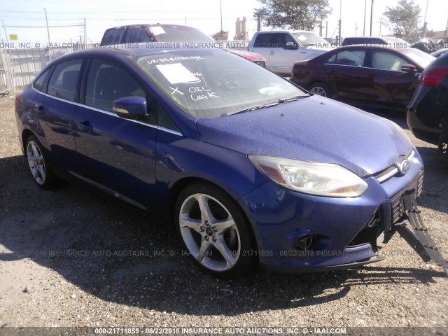 1FAHP3J27CL300918 - 2012 FORD FOCUS TITANIUM BLUE photo 1