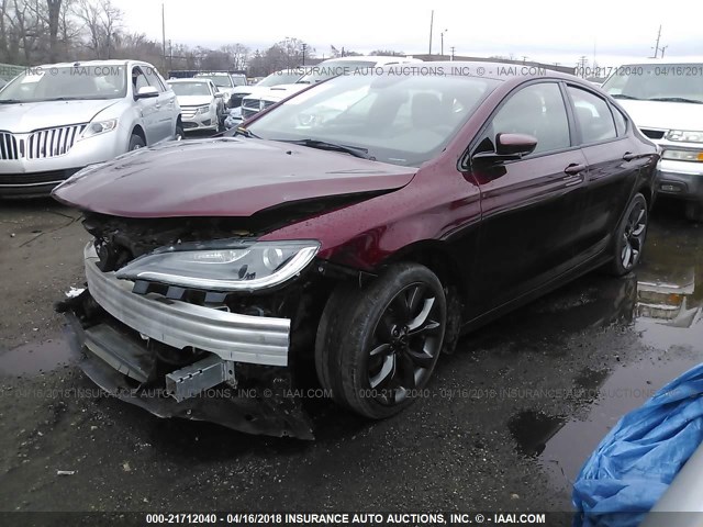 1C3CCCBB4FN566327 - 2015 CHRYSLER 200 S RED photo 2