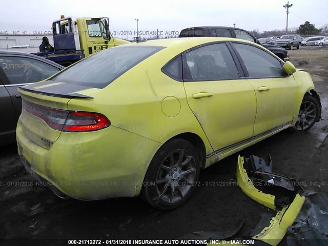 1C3CDFBH1DD267397 - 2013 DODGE DART SXT YELLOW photo 4