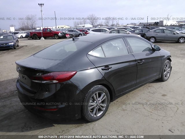 5NPD84LF4JH232025 - 2018 HYUNDAI ELANTRA SEL/VALUE/LIMITED BLACK photo 4