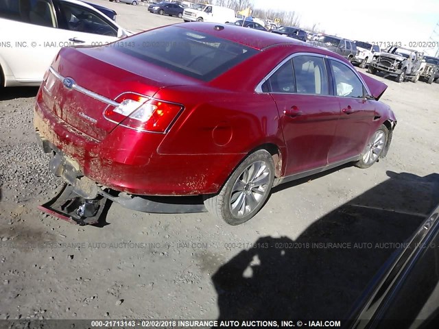 1FAHP2FW7AG124464 - 2010 FORD TAURUS LIMITED RED photo 4