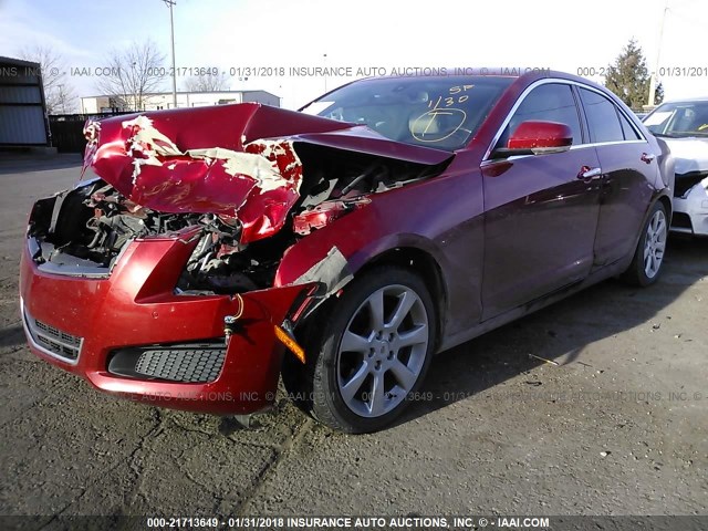 1G6AB5RX7D0150904 - 2013 CADILLAC ATS LUXURY RED photo 2