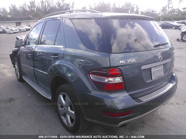 4JGBB8GB8BA625263 - 2011 MERCEDES-BENZ ML 350 4MATIC BLACK photo 3