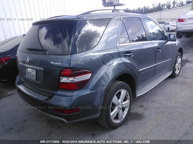 4JGBB8GB8BA625263 - 2011 MERCEDES-BENZ ML 350 4MATIC BLACK photo 4