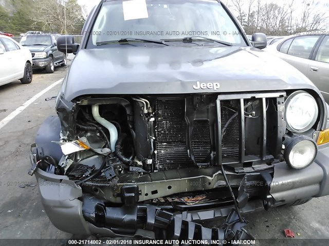 1J4GL38K86W192474 - 2006 JEEP LIBERTY RENEGADE GRAY photo 6