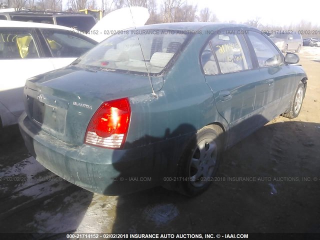 KMHDN46D96U217354 - 2006 HYUNDAI ELANTRA GLS/GT/LIMITED TEAL photo 4