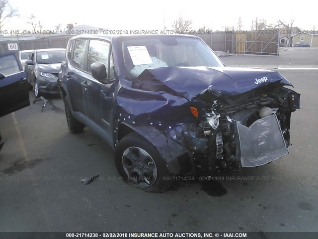 ZACCJBAW2GPC52698 - 2016 JEEP RENEGADE SPORT Կապույտ լուսանկար 1