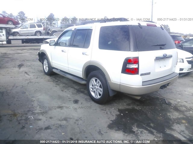 1FMEU7EE6AUA67795 - 2010 FORD EXPLORER EDDIE BAUER WHITE photo 3