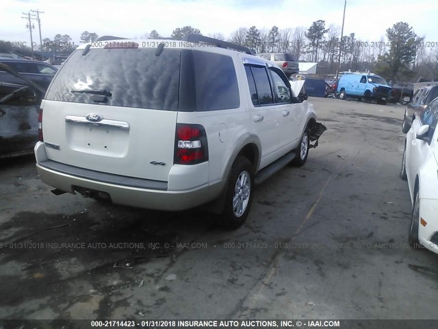 1FMEU7EE6AUA67795 - 2010 FORD EXPLORER EDDIE BAUER WHITE photo 4