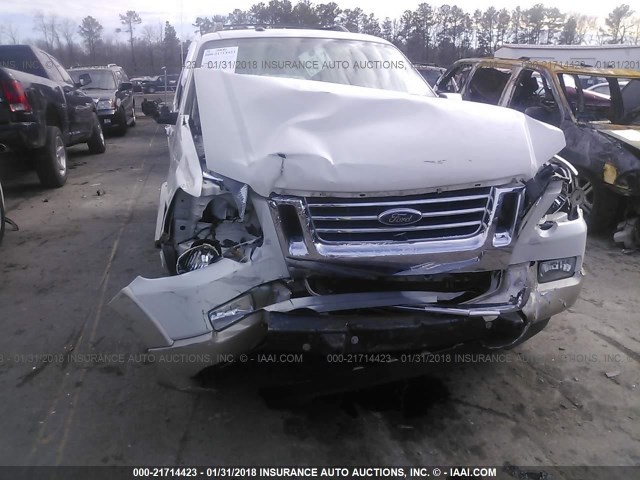 1FMEU7EE6AUA67795 - 2010 FORD EXPLORER EDDIE BAUER WHITE photo 6