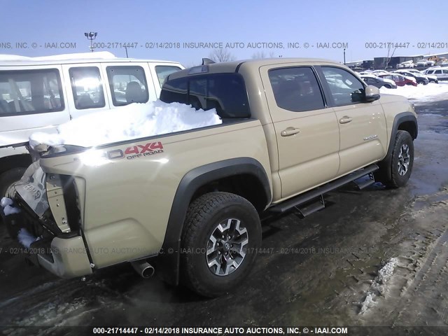 3TMCZ5AN0HM080208 - 2017 TOYOTA TACOMA DBL CAB/SR/TRDSPT/OR/PRO ოქროსფერი ფოტო 4