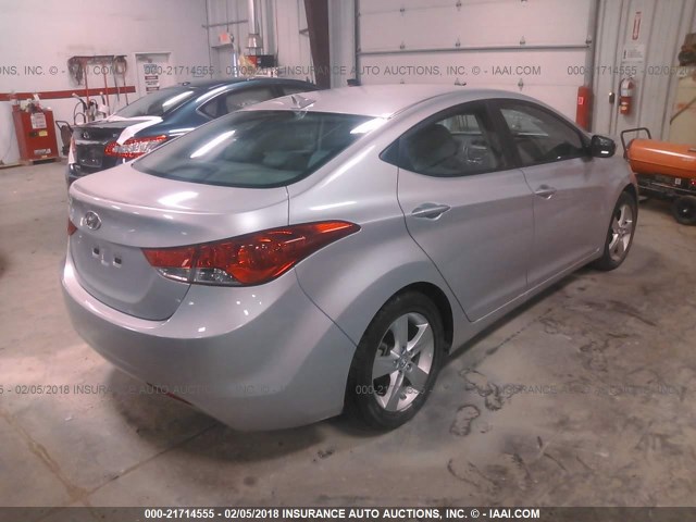 KMHDH4AE1DU634925 - 2013 HYUNDAI ELANTRA GLS/LIMITED SILVER photo 4