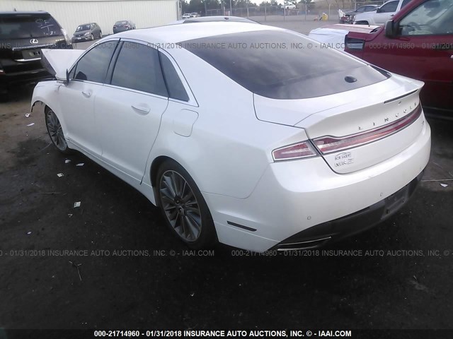 3LN6L2LU6DR815008 - 2013 LINCOLN MKZ HYBRID WHITE photo 3