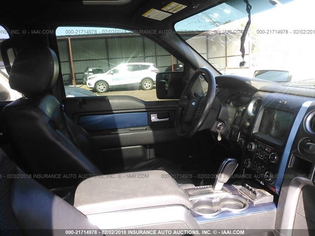 1FTFW1R6XDFC92586 - 2013 FORD F150 SVT RAPTOR BLUE photo 5