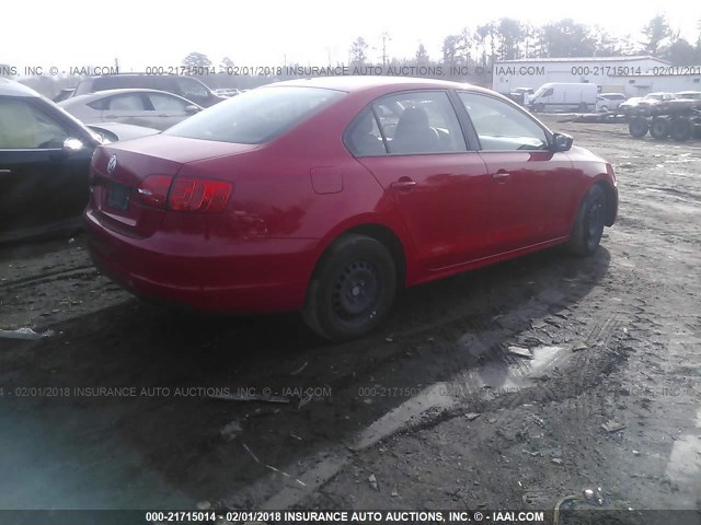 3VW2K7AJ1DM369937 - 2013 VOLKSWAGEN JETTA S 红色 照片 4