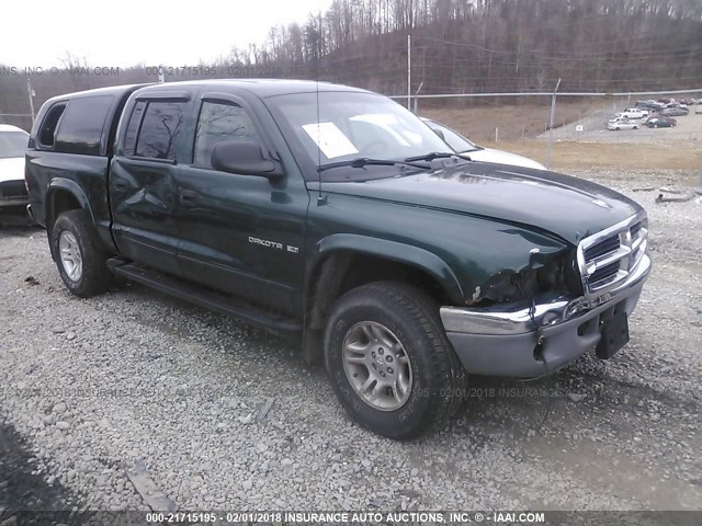 1B7GG2AN51S181876 - 2001 DODGE DAKOTA QUAD GREEN photo 1