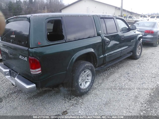 1B7GG2AN51S181876 - 2001 DODGE DAKOTA QUAD GREEN photo 4