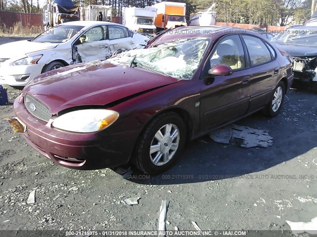 1FAFP56S45A149627 - 2005 FORD TAURUS SEL RED photo 2