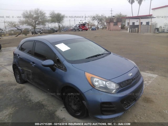 KNADM5A30G6590328 - 2016 KIA RIO LX BLUE photo 1