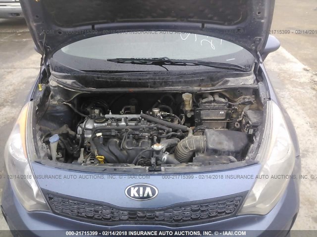 KNADM5A30G6590328 - 2016 KIA RIO LX BLUE photo 10