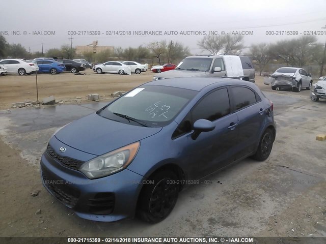 KNADM5A30G6590328 - 2016 KIA RIO LX BLUE photo 2