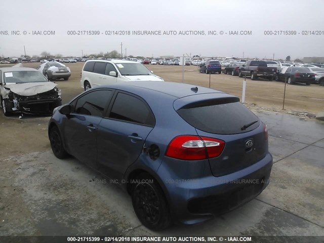 KNADM5A30G6590328 - 2016 KIA RIO LX BLUE photo 3