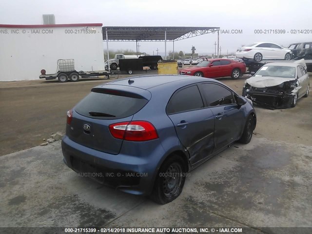 KNADM5A30G6590328 - 2016 KIA RIO LX BLUE photo 4