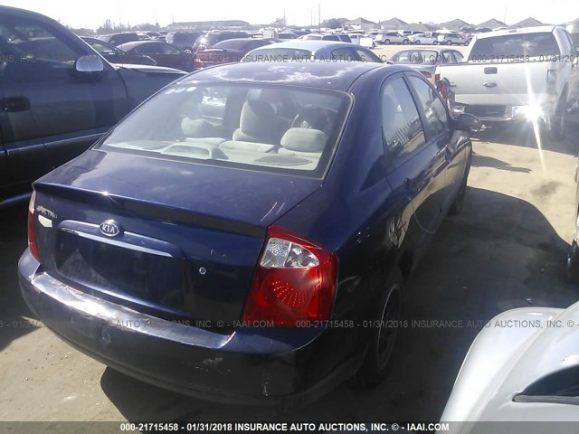 KNAFE121465297323 - 2006 KIA NEW SPECTRA LX/EX BLUE photo 4