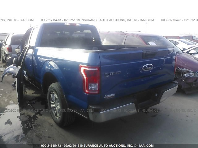 1FTEX1C83HKD07171 - 2017 FORD F150 SUPER CAB BLUE photo 3